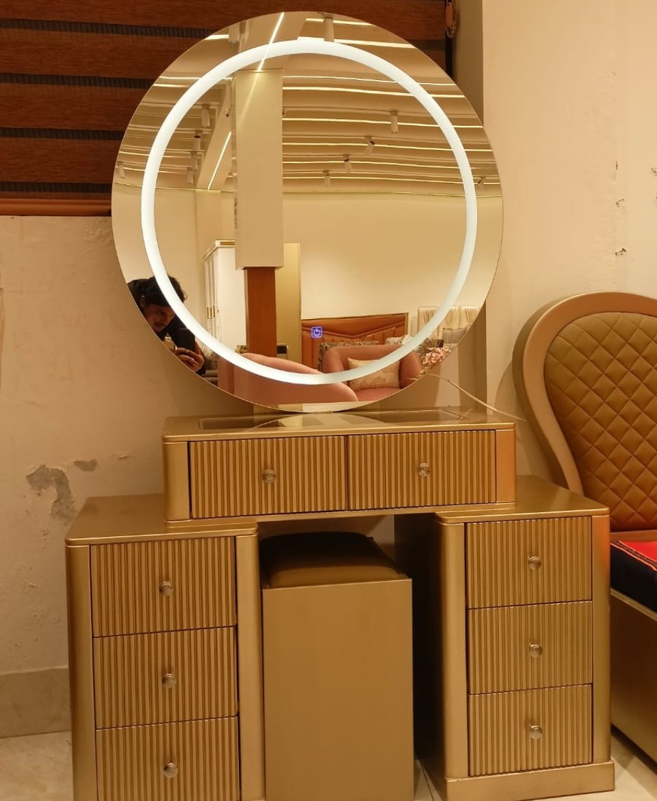 Lighting Dressing Table - orchid furnishers Round Vanity Dressing Table - Image 1