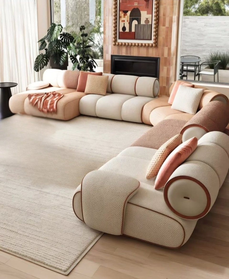 L sofa - orchid Modern L Shape Sofa - Image 1